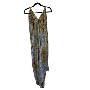 India Boutique Flowy Boho Dress Festival One Size Fits All Blue